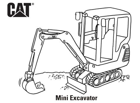 mini excavator coloring page|free printable caterpillar coloring pages.